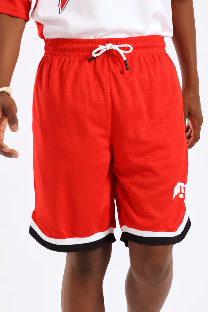 Boys Mesh Sport Shorts - Red