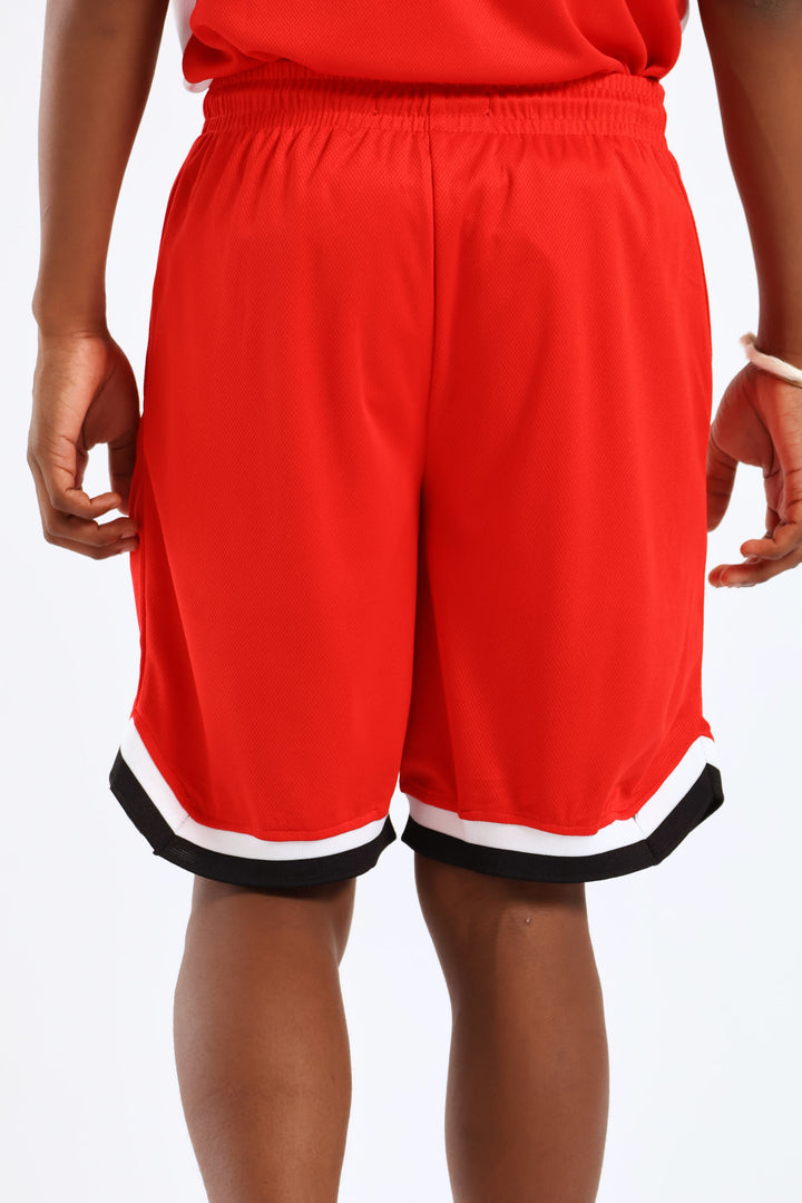 Boys Mesh Sport Shorts - Red