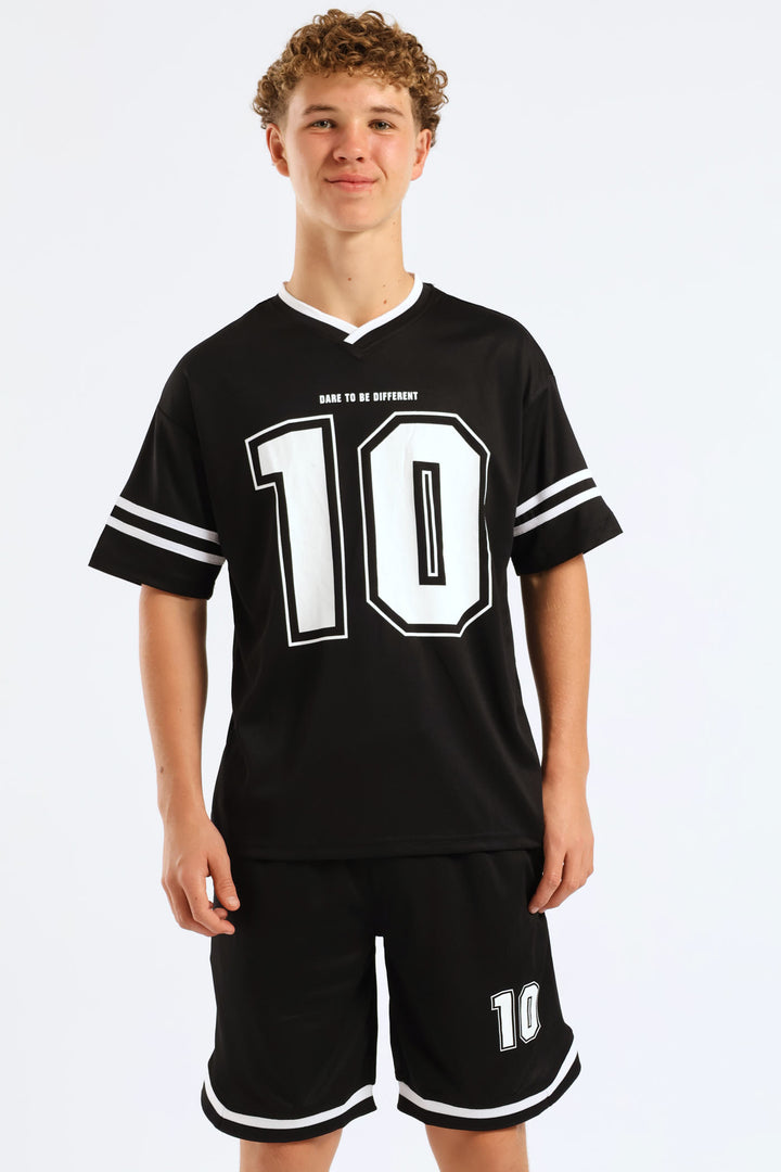 Boys Mesh Sport T-Shirt - Black