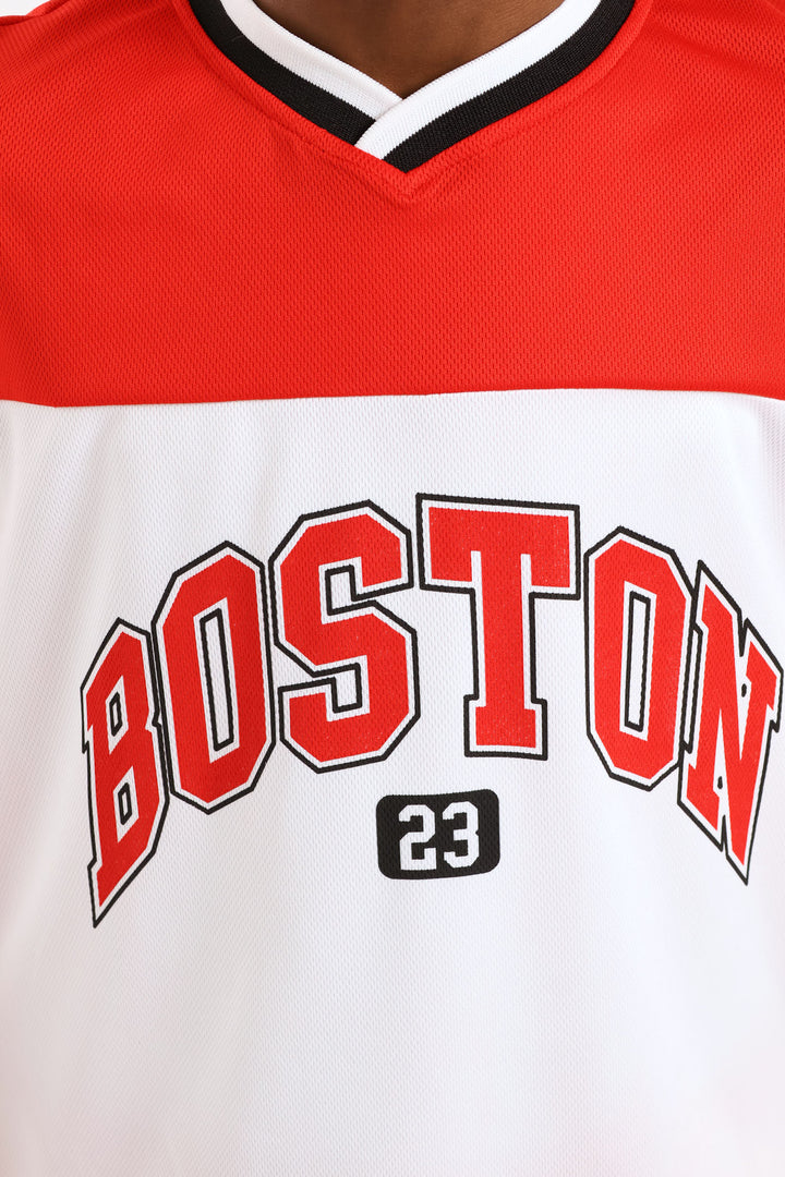 Boys Mesh Sport T-Shirt - Red