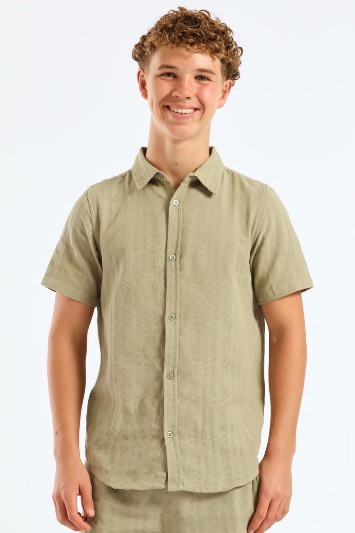 Boys Texture Shirt - Olive
