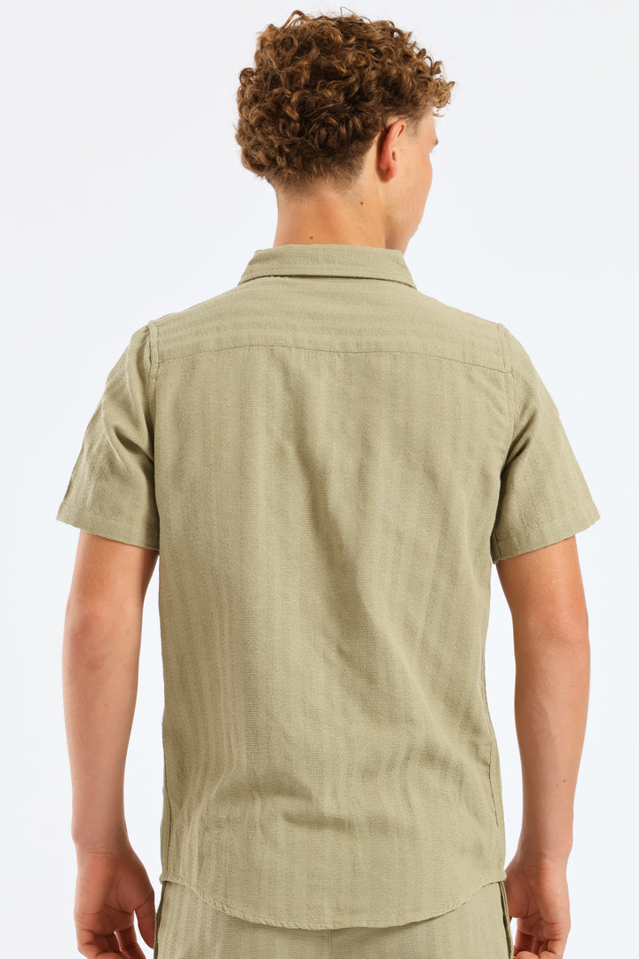Boys Texture Shirt - Olive