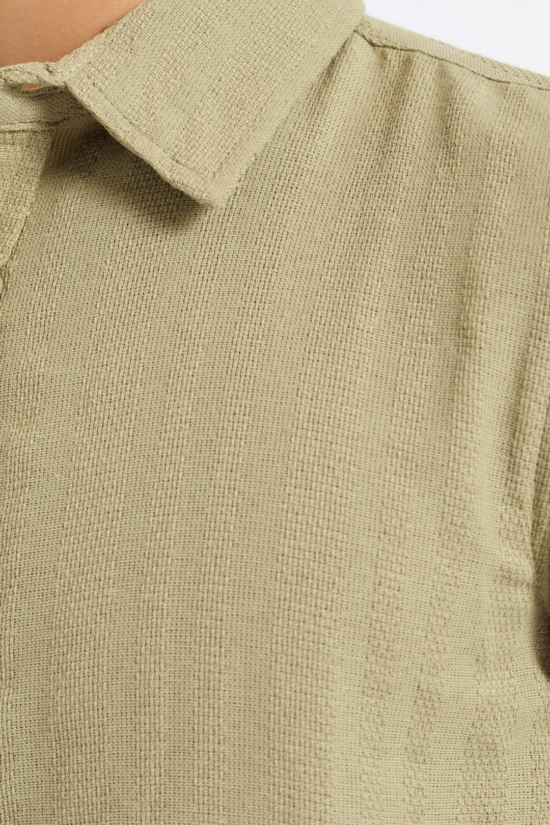 Boys Texture Shirt - Olive