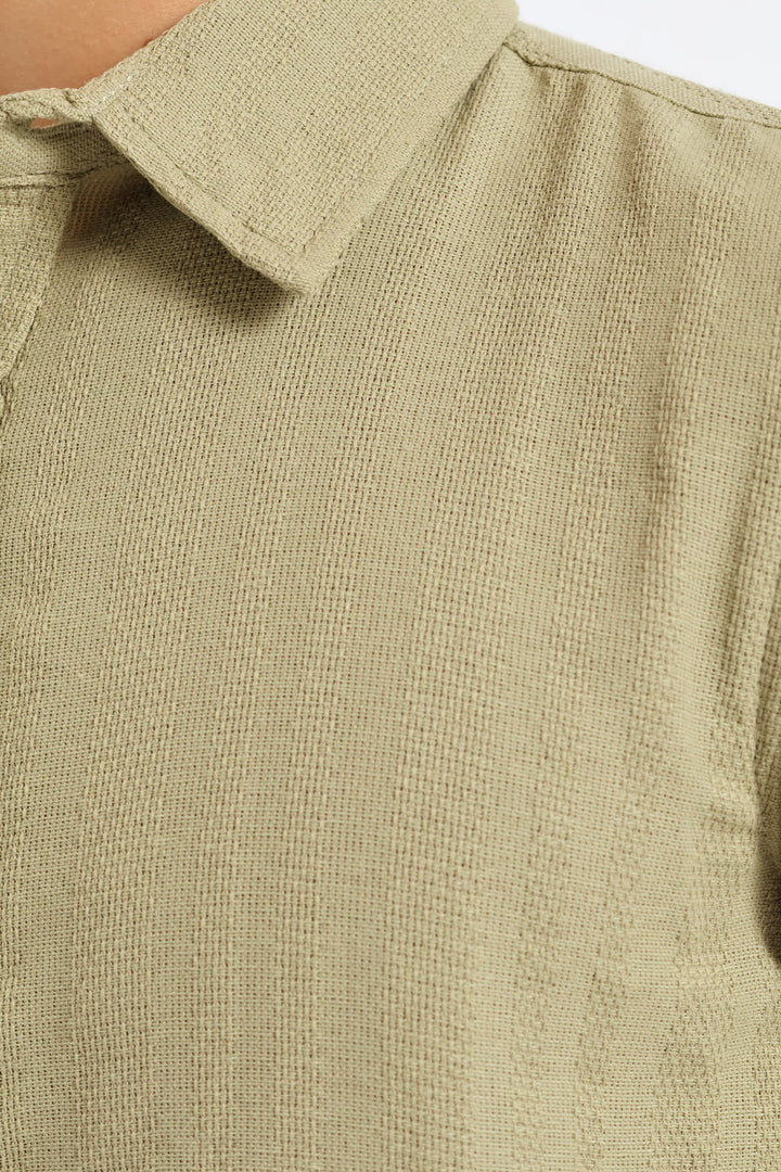 Boys Texture Shirt - Olive