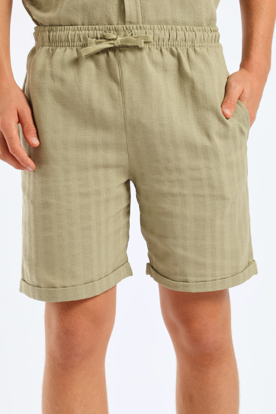 Boys Texture Short - Olive