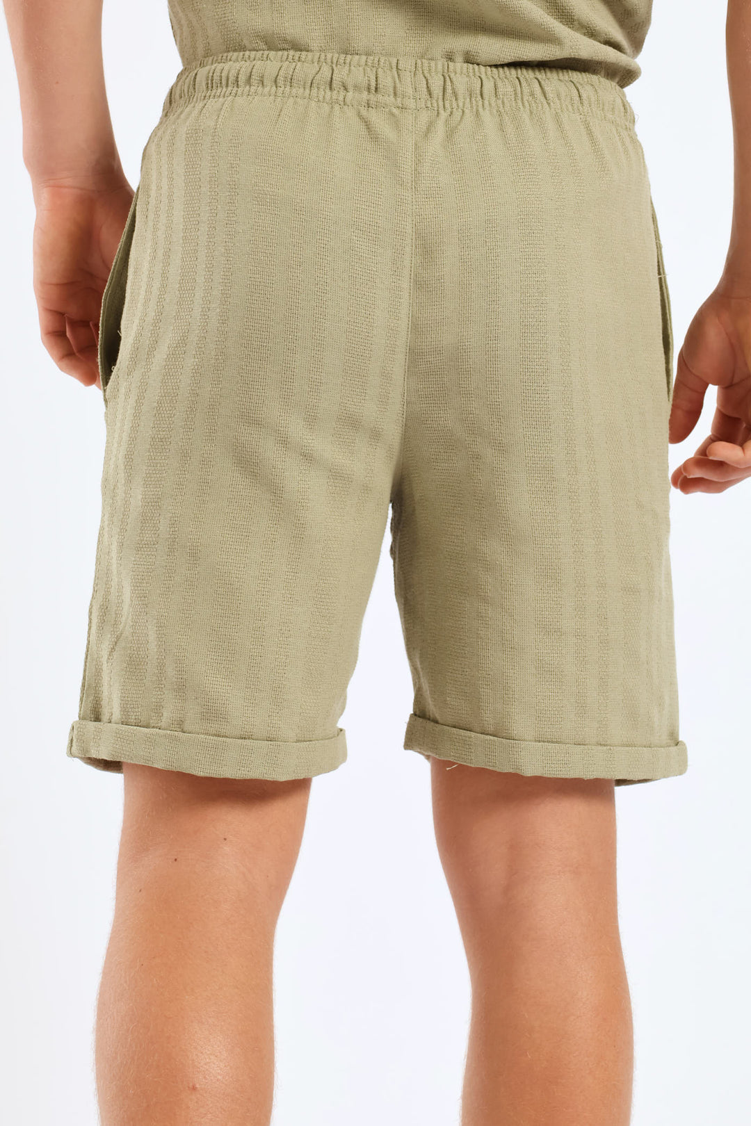 Boys Texture Short - Olive