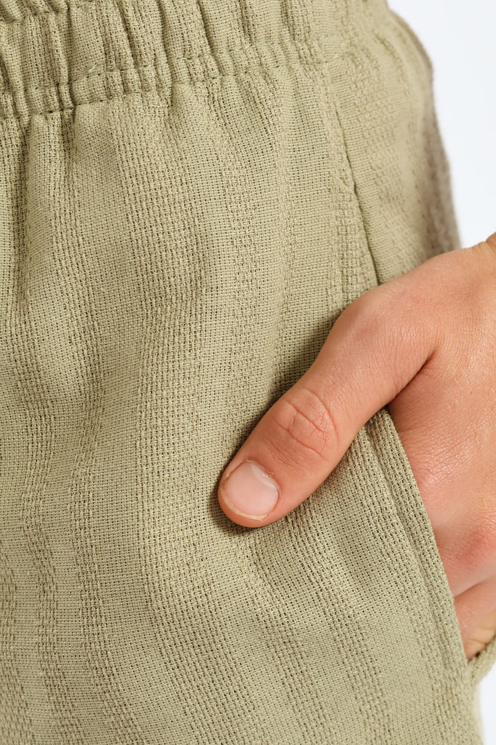 Boys Texture Short - Olive
