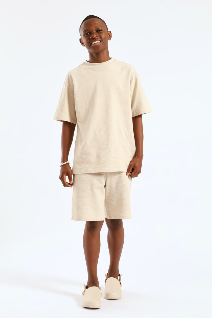 Boys Ottoman Shorts - Stone