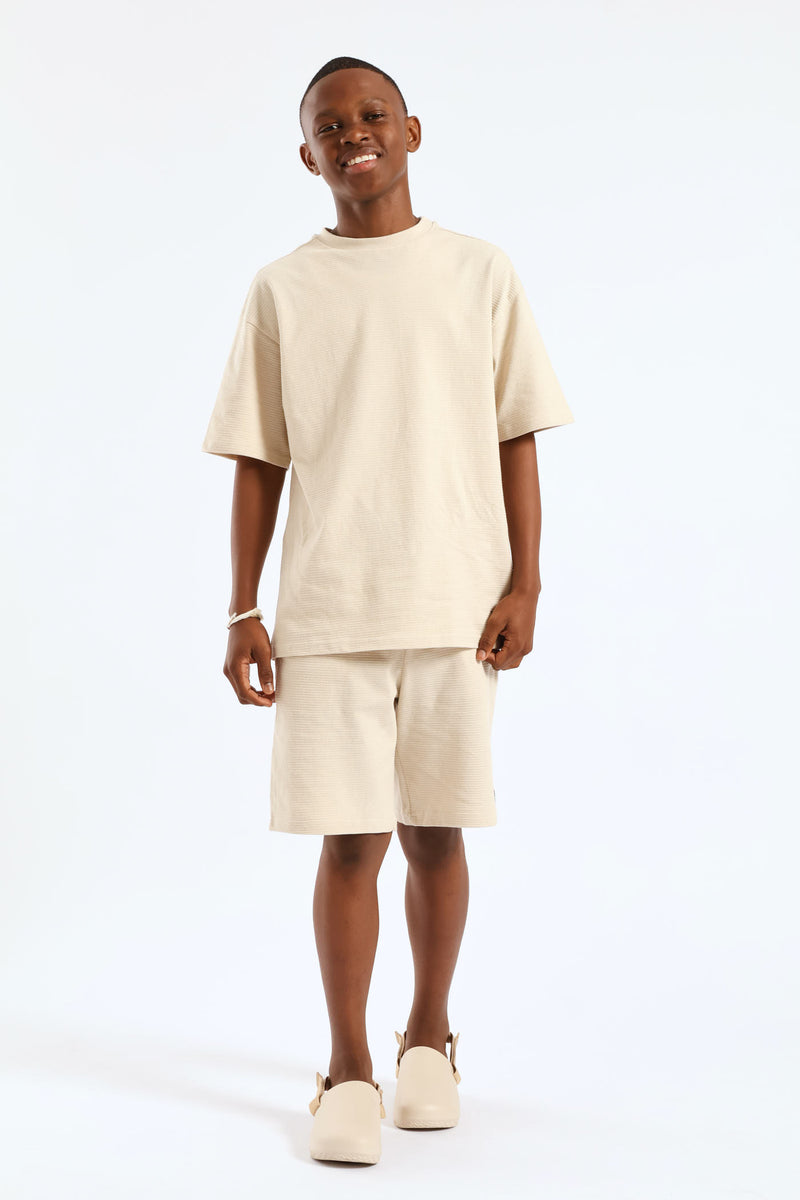 Boys Ottoman Shorts - Stone