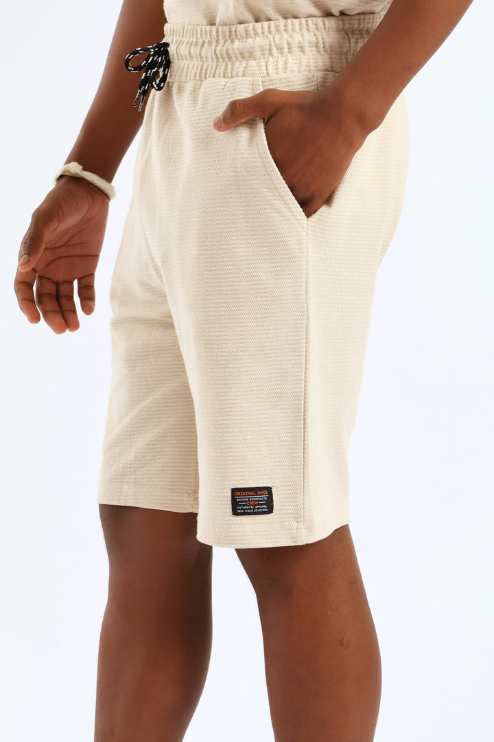 Boys Ottoman Shorts - Stone