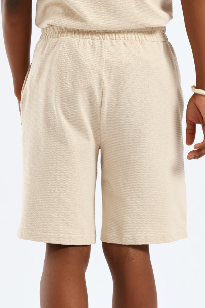 Boys Ottoman Shorts - Stone