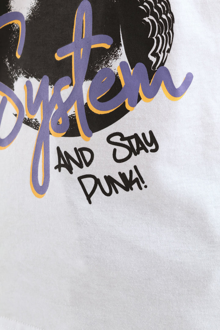 Boys Quack Print Tee - White