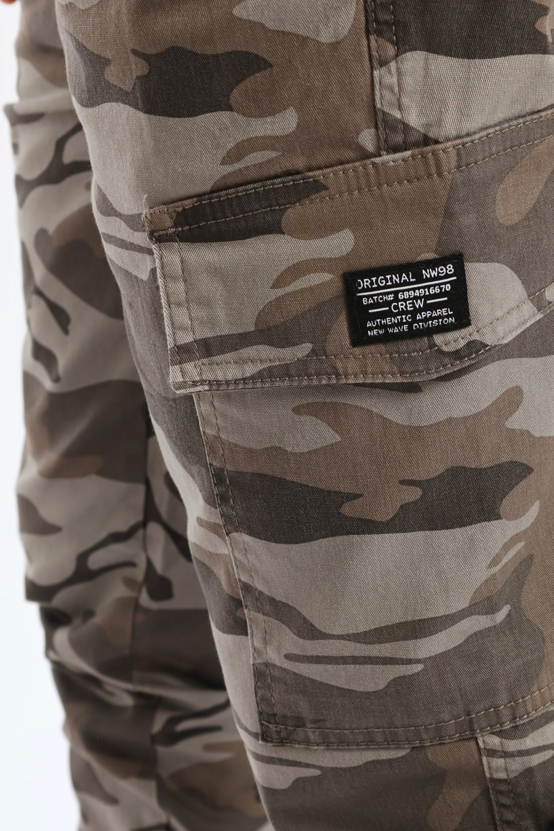 Boys Camo Print Cargo Jogger - Grey