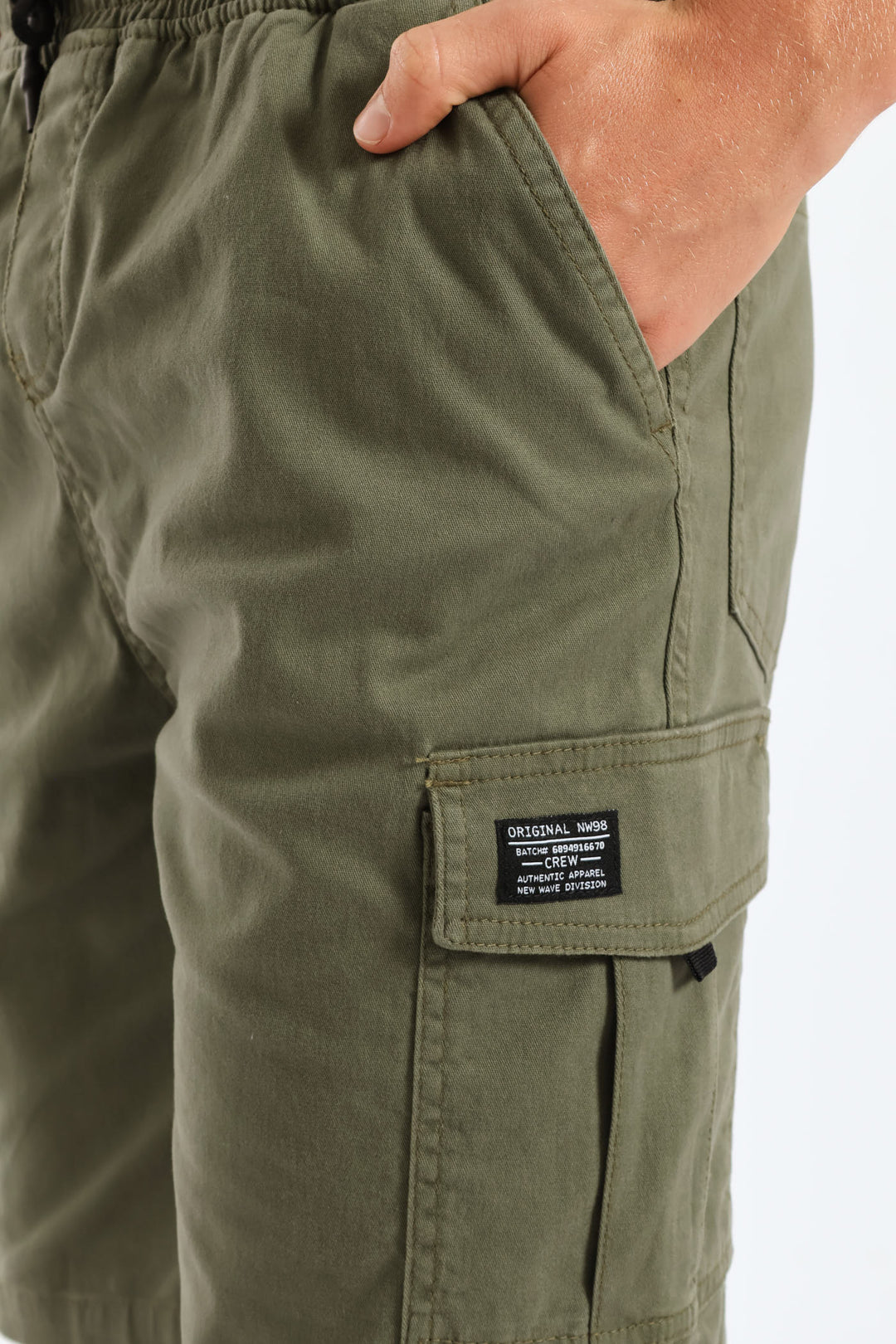 Boys Twill Cargo Short - Olive