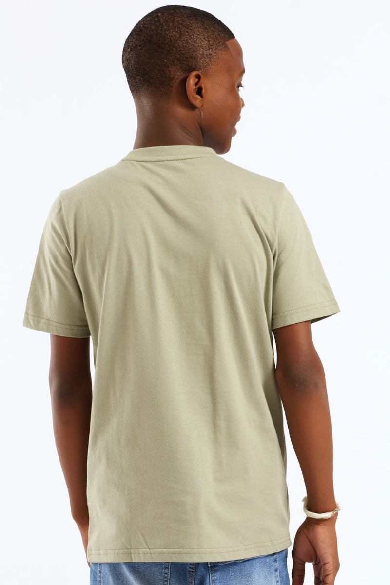Boys Lux Army Sneaker Print Tee - Green