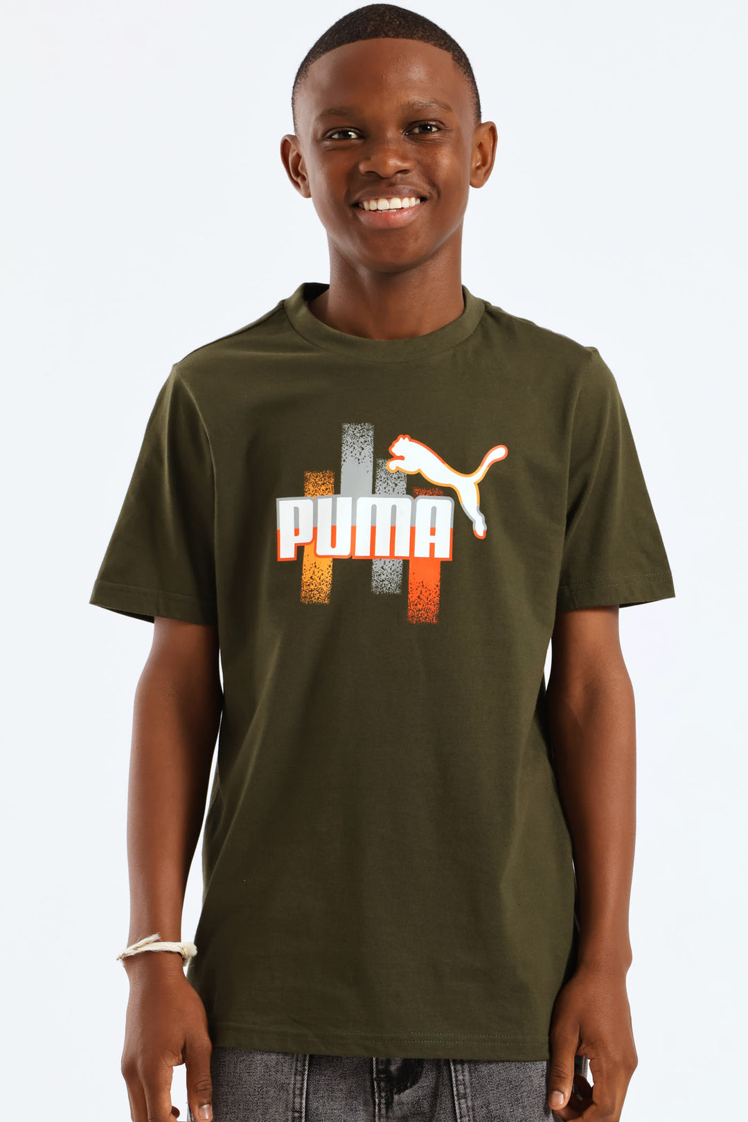 Boys Splash Print Tee - Olive