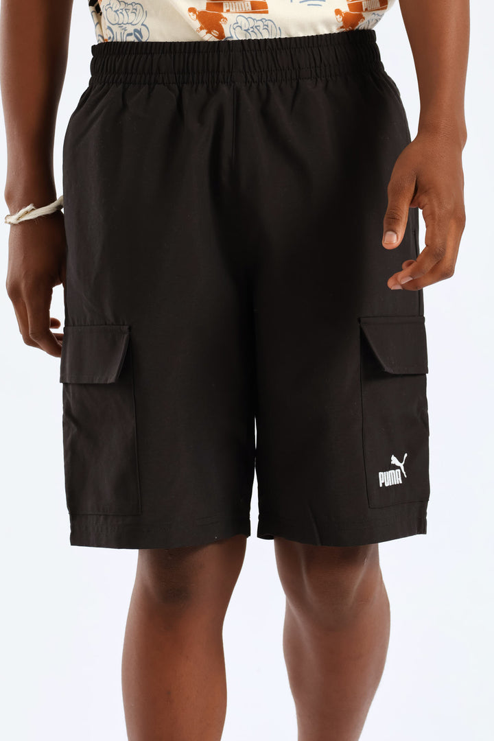 Boys Woven Cargo Short - Black
