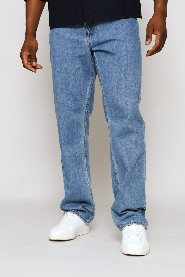 Stonewash Rigid Straight Denim - Stone