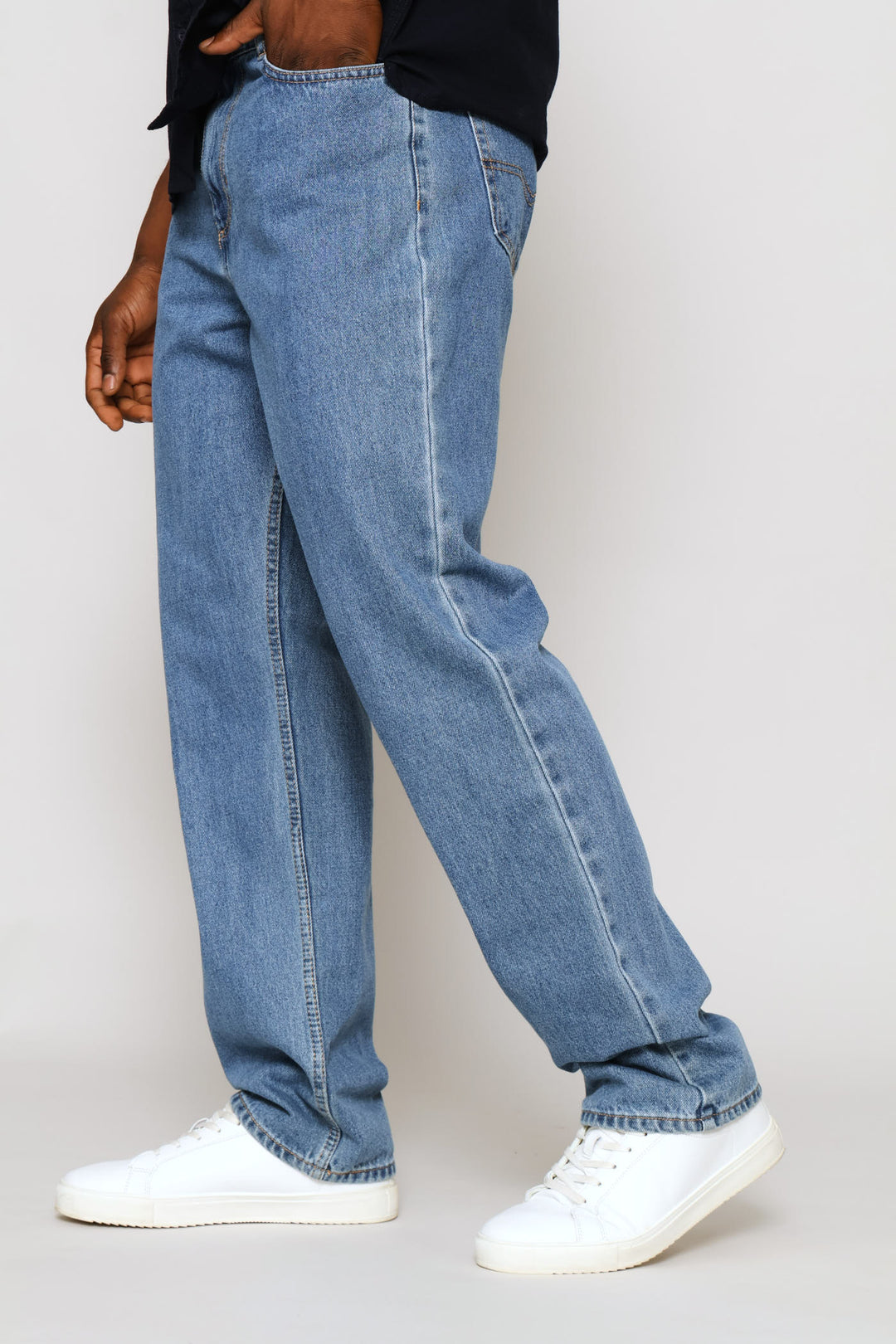 Stonewash Rigid Straight Denim - Stone