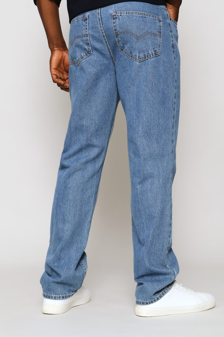 Stonewash Rigid Straight Denim - Stone