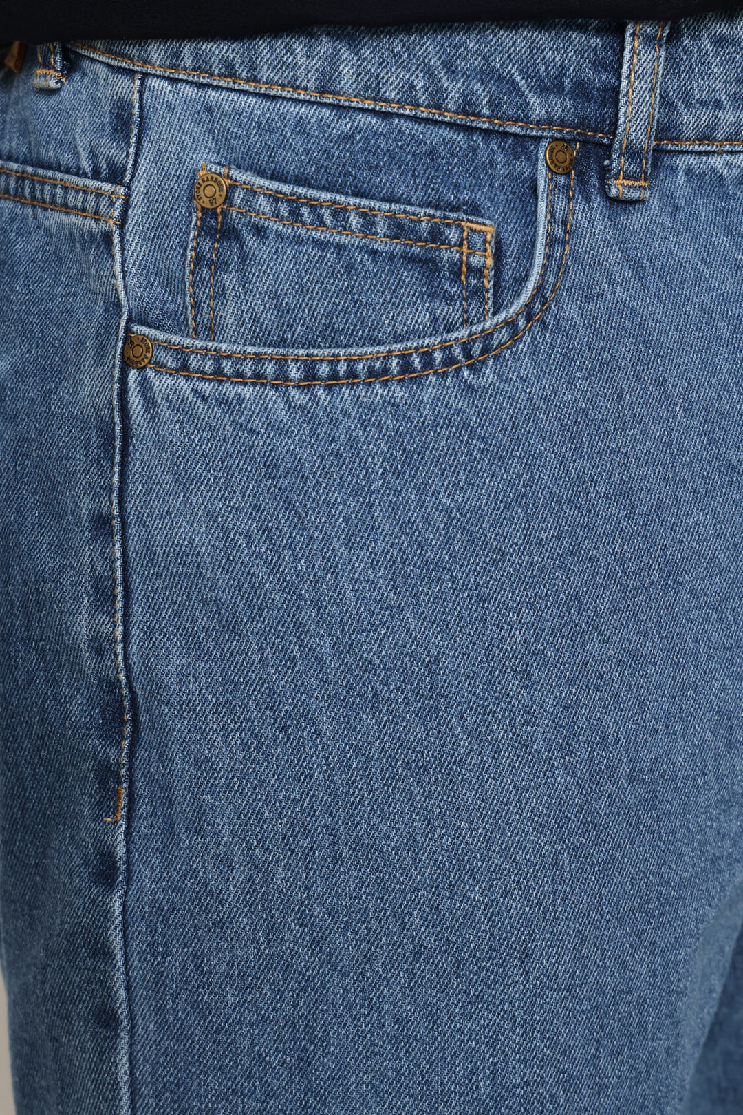 Stonewash Rigid Straight Denim - Stone