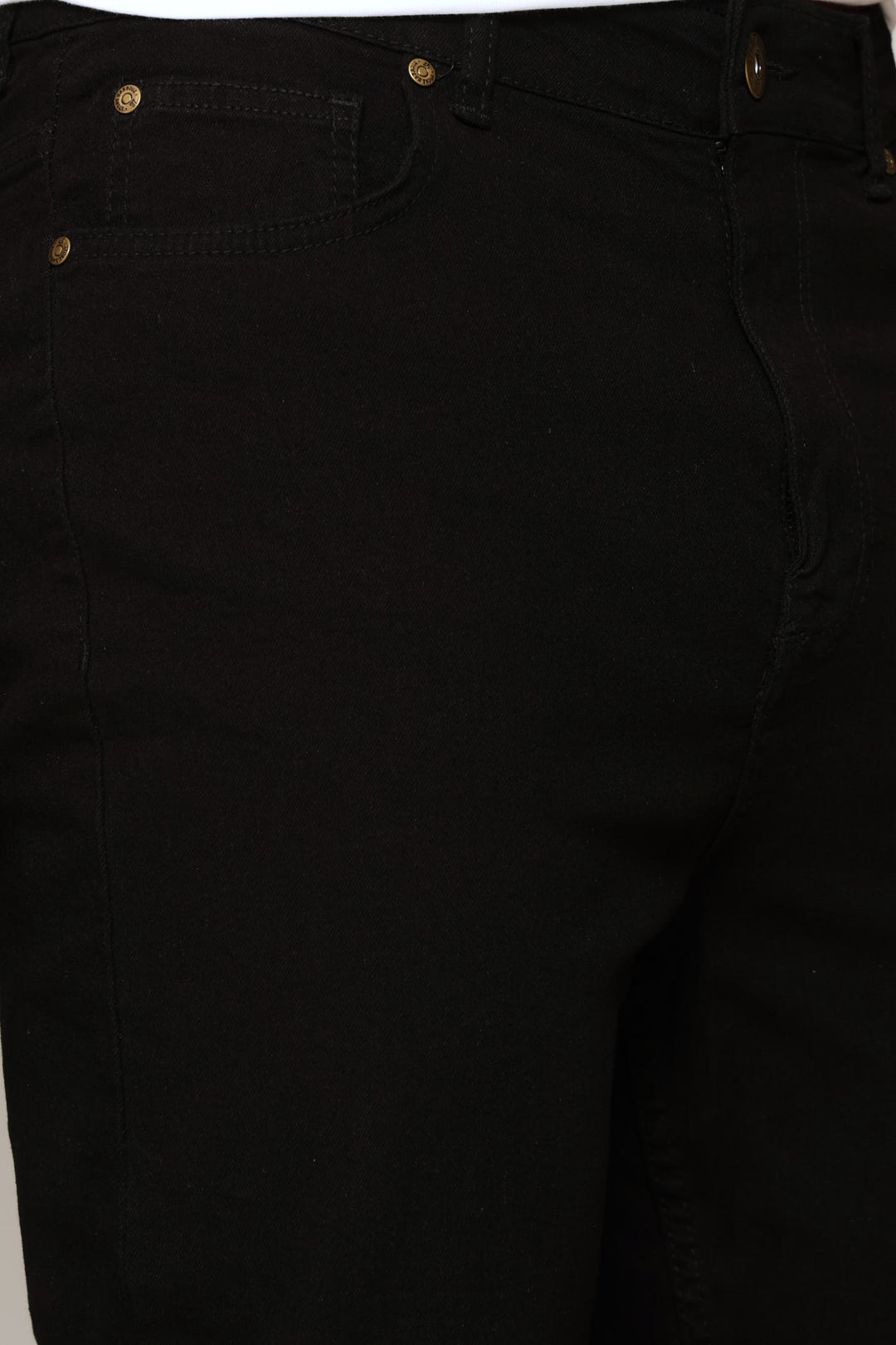 Stretch Straight Denim - Black