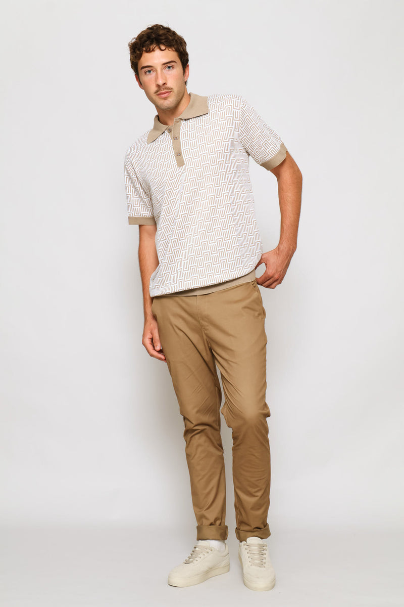 Milano Knit Golfer - Taupe