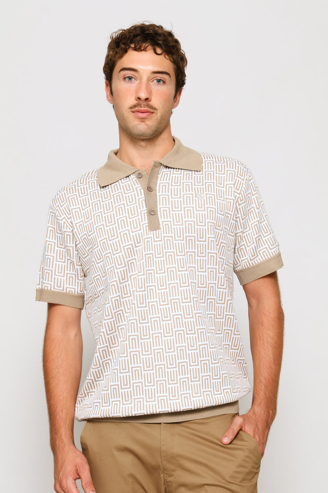Milano Knit Golfer - Taupe