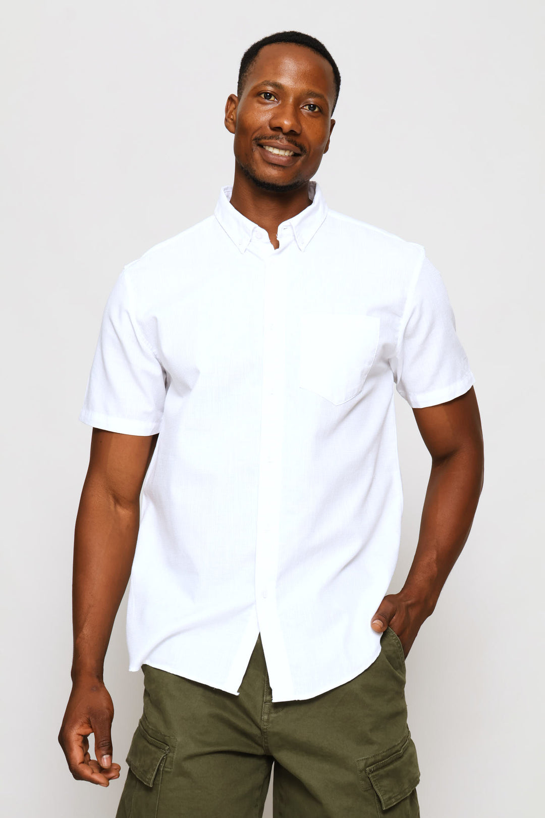 Heathered Slub Shirt - White