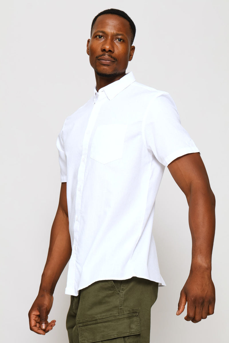 Heathered Slub Shirt - White