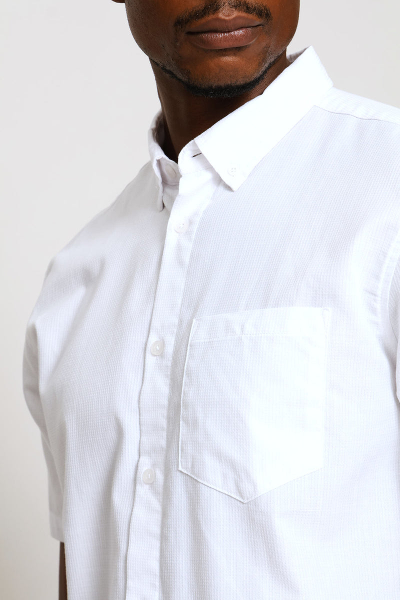 Heathered Slub Shirt - White