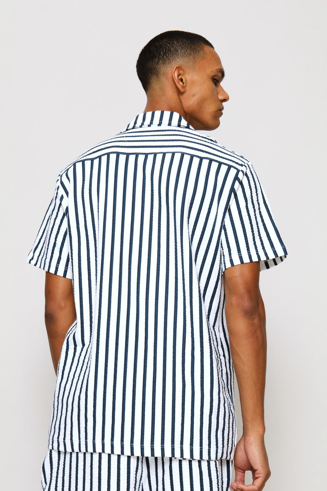 Seersucker Shirt - Bright Blue/White
