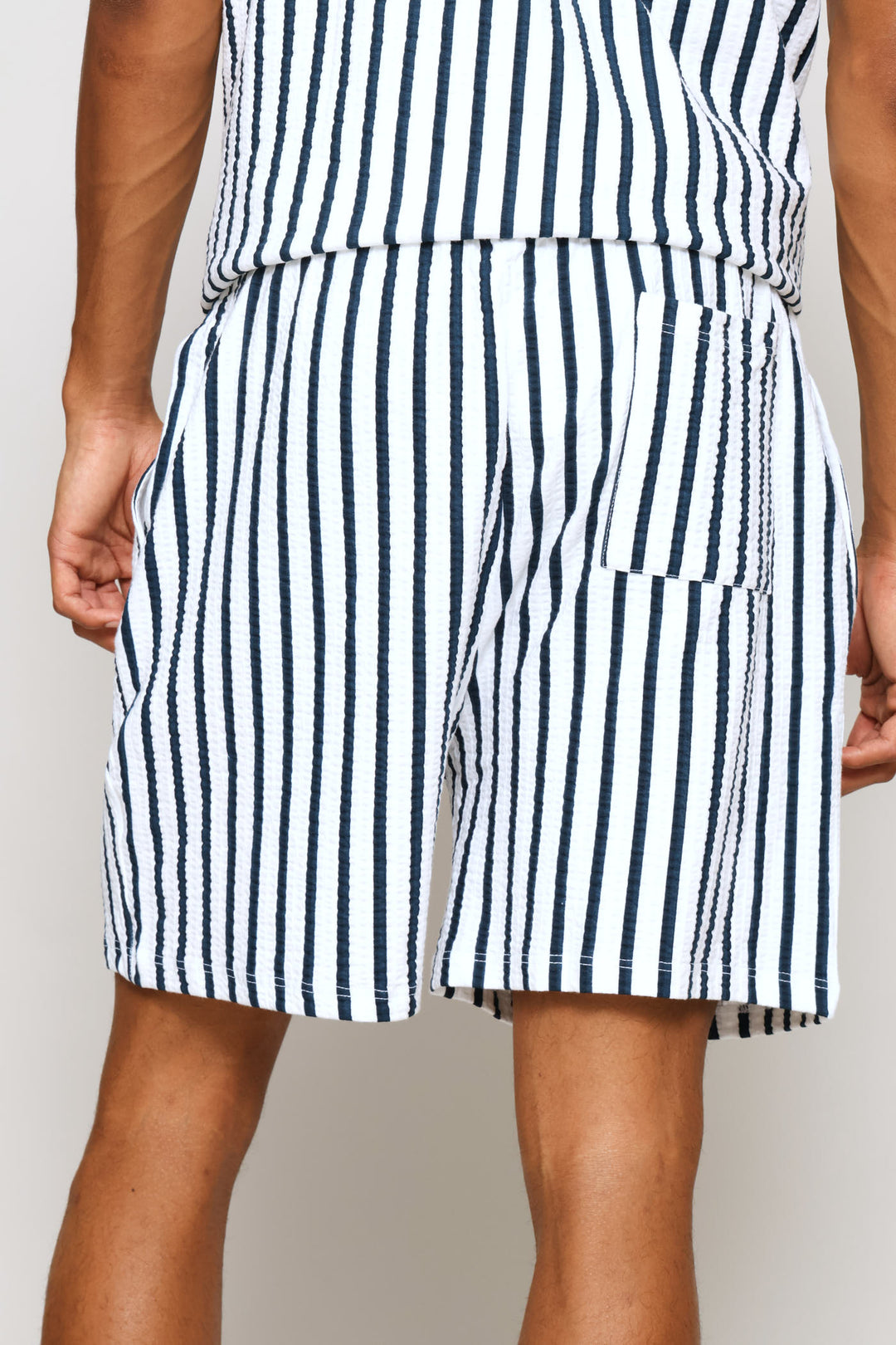 Seersucker Shorts - Bright Blue/White