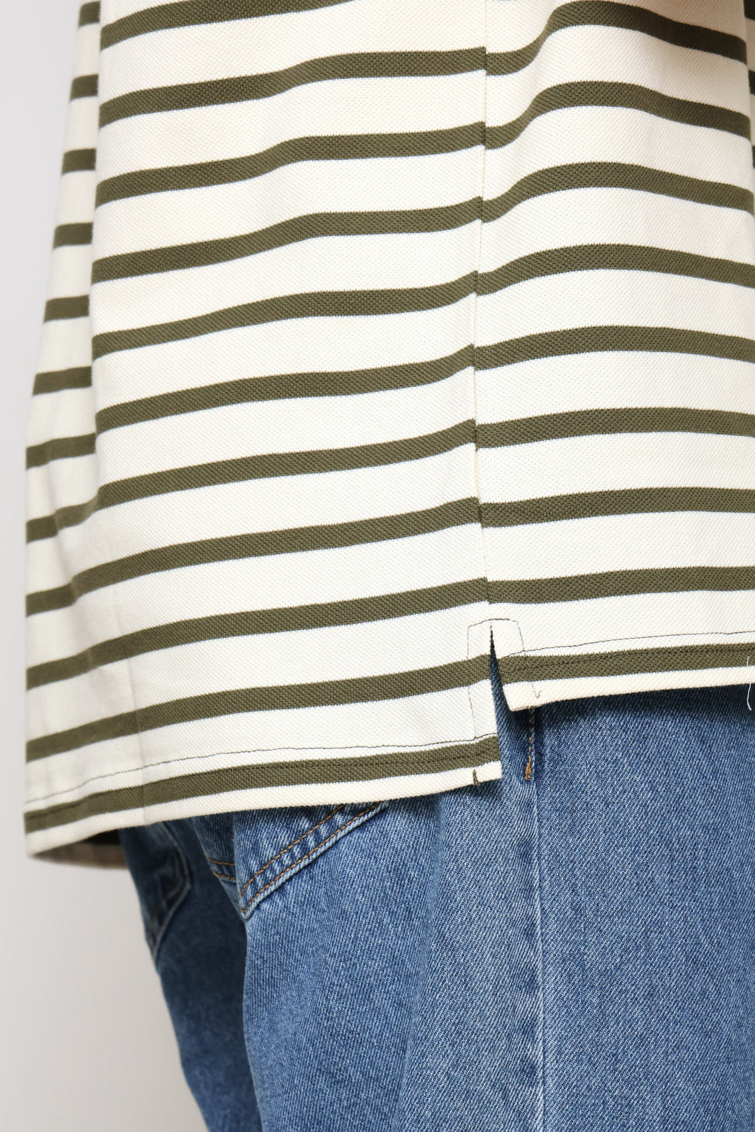 Heavy Weight Striped Golfer - Fatigue/Cream