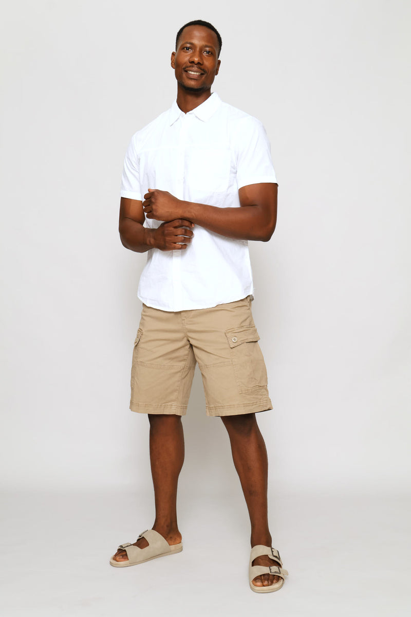 Panel Poplin Shirt - White