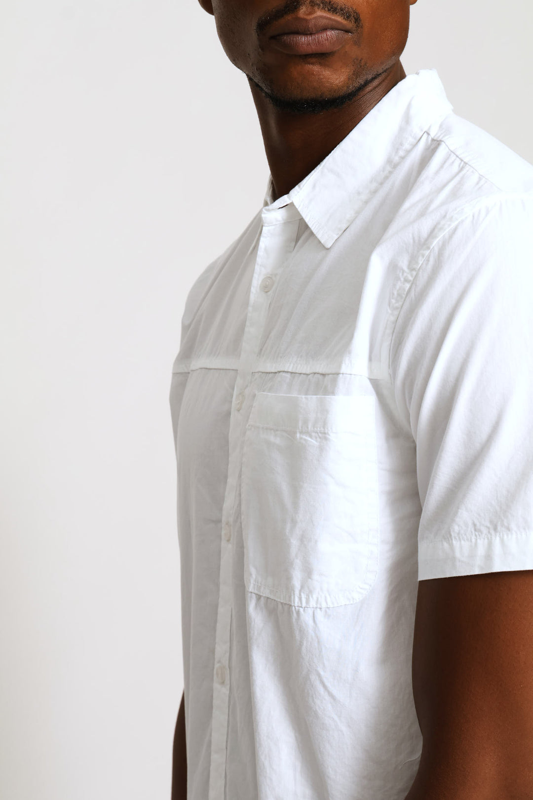 Panel Poplin Shirt - White