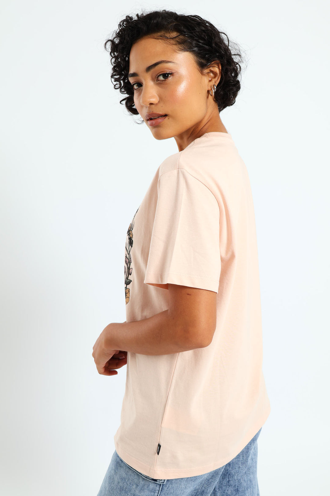 Wylderness Floral Bff Fit Tee - Peach