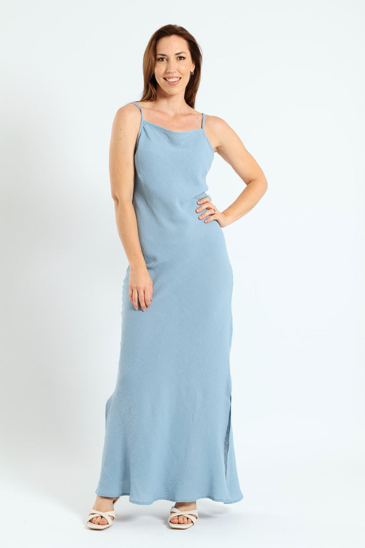 Strappy Midaxi Slip Dress - Light Blue