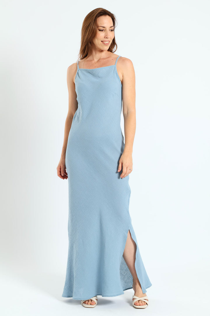 Strappy Midaxi Slip Dress - Light Blue