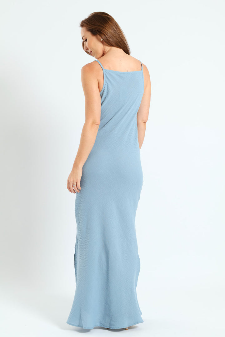 Strappy Midaxi Slip Dress - Light Blue