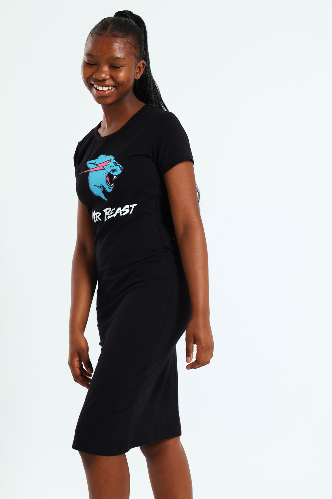 Girls Mr Beast Dress - Black