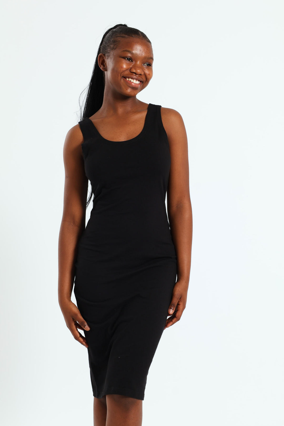 Girls Sleeveless Midi Bodycon Dress - BlackGirls Edgars Girls Sleeveless Midi Bodycon Dress - BlackGirls Edgars