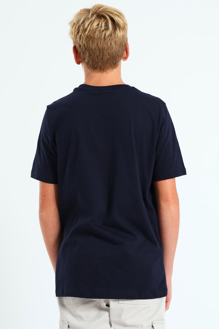 Boys Racing Crew Tee - Navy