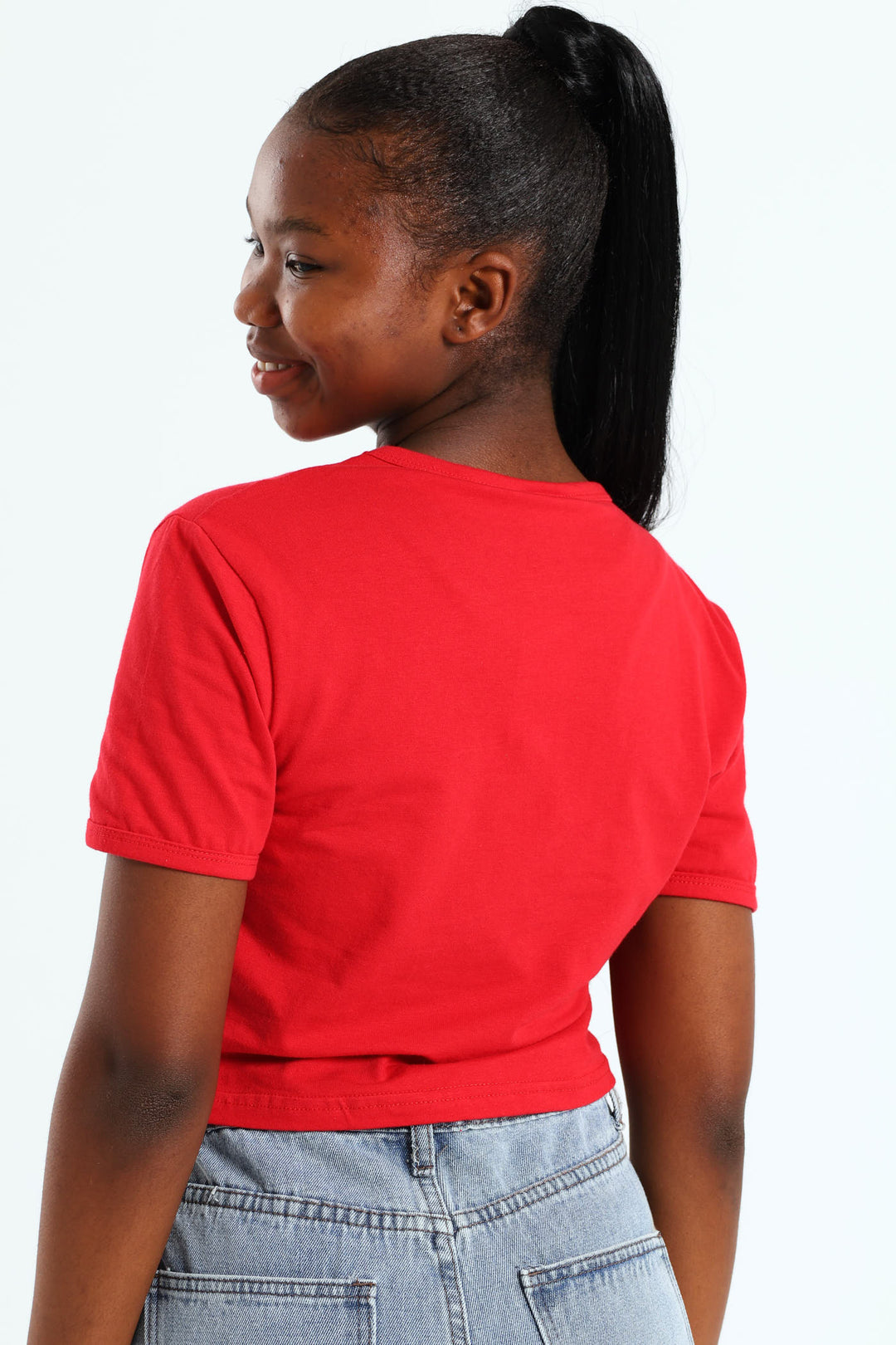 Girls Christmas Ringer Tee - Red