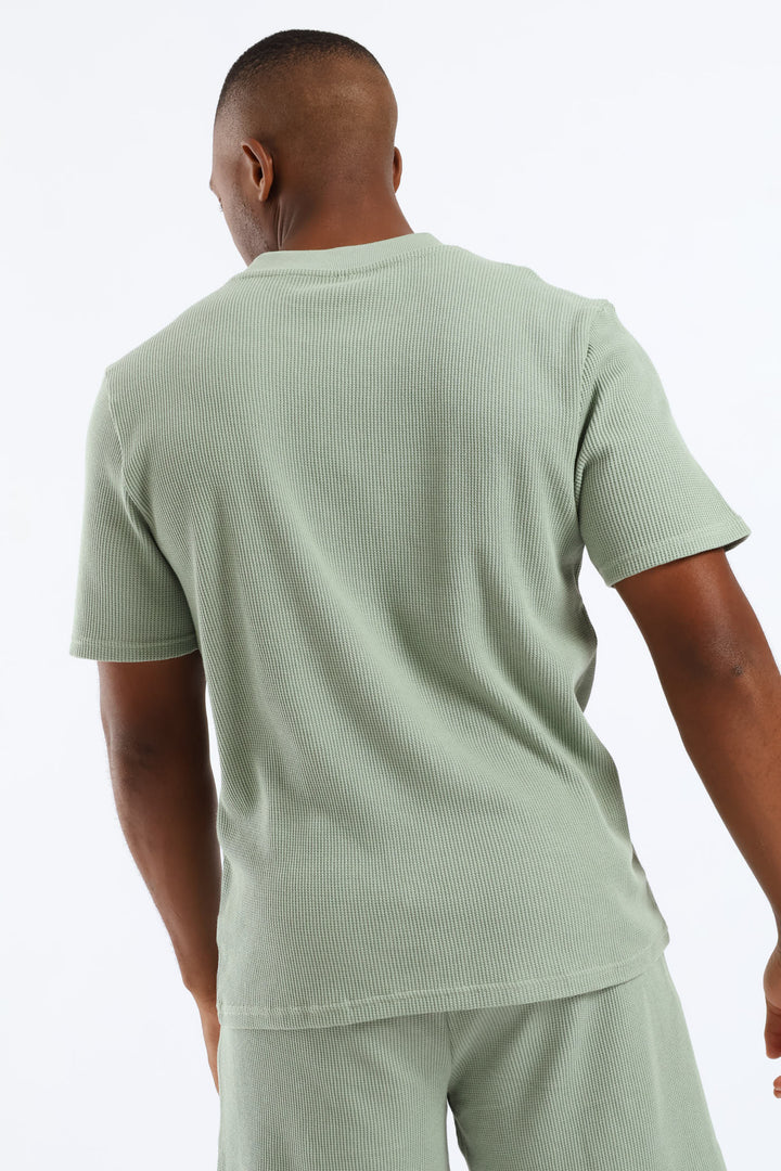 Caleb Waffle T-Shirt - Sage
