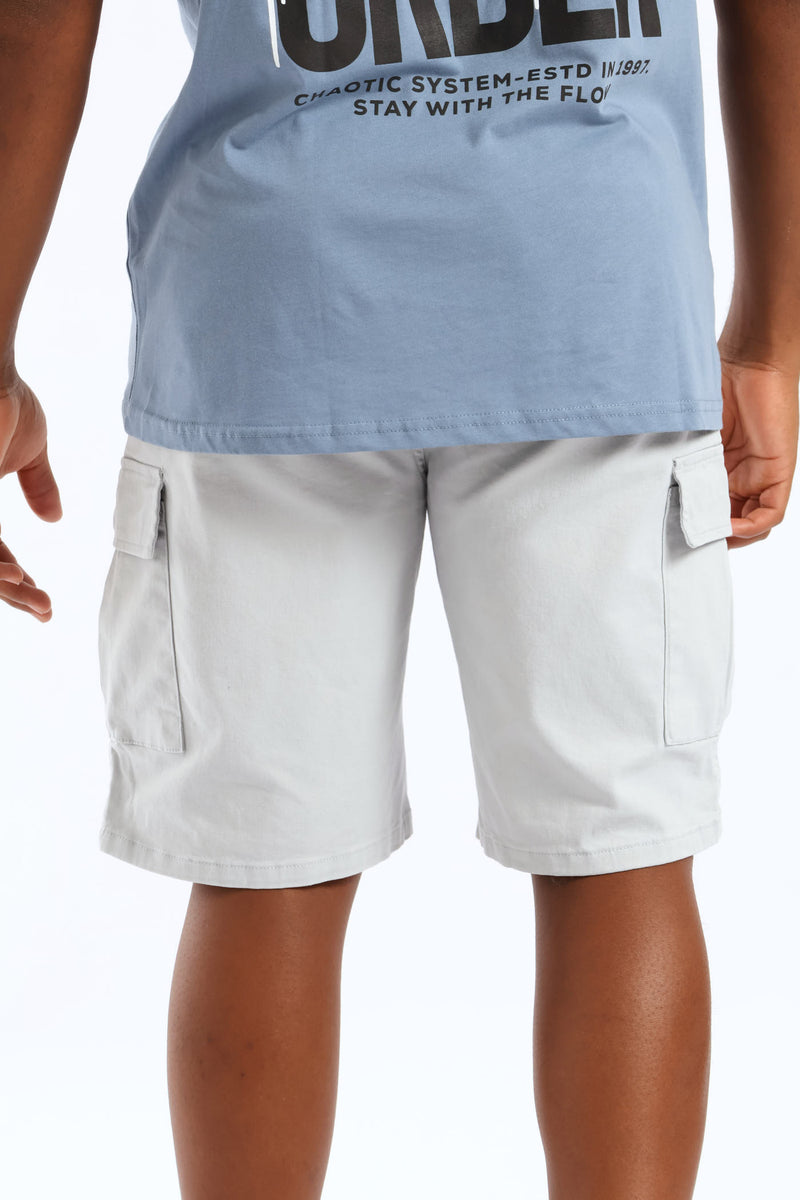 Basic Cargo Shorts - Light Grey