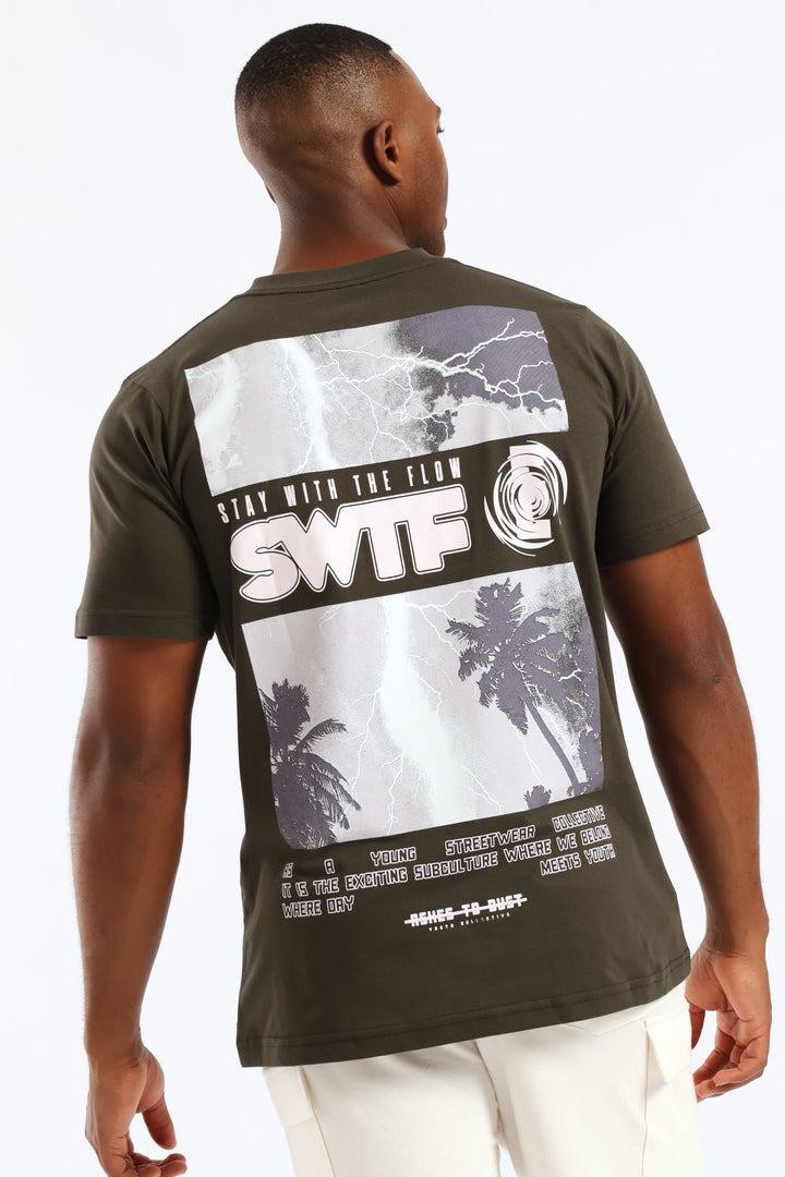 Lightning Front & Back Tee - Fatigue