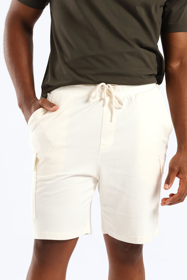Cargo Fleece Shorts - Off White
