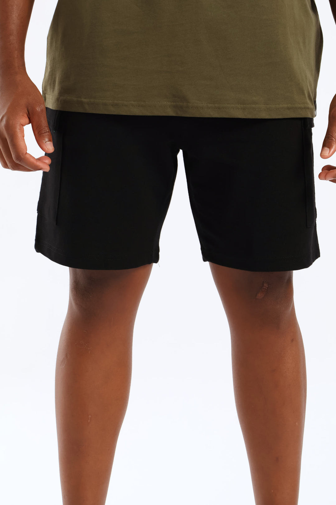Cargo Fleece Shorts - Black