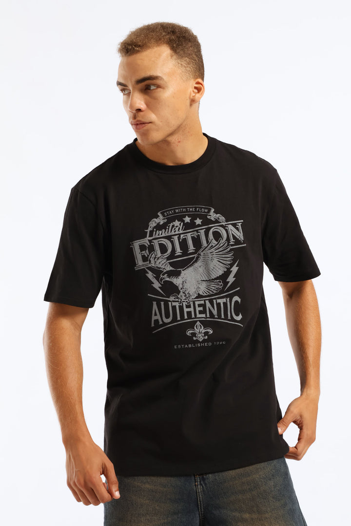 Basic Print Tee - Black